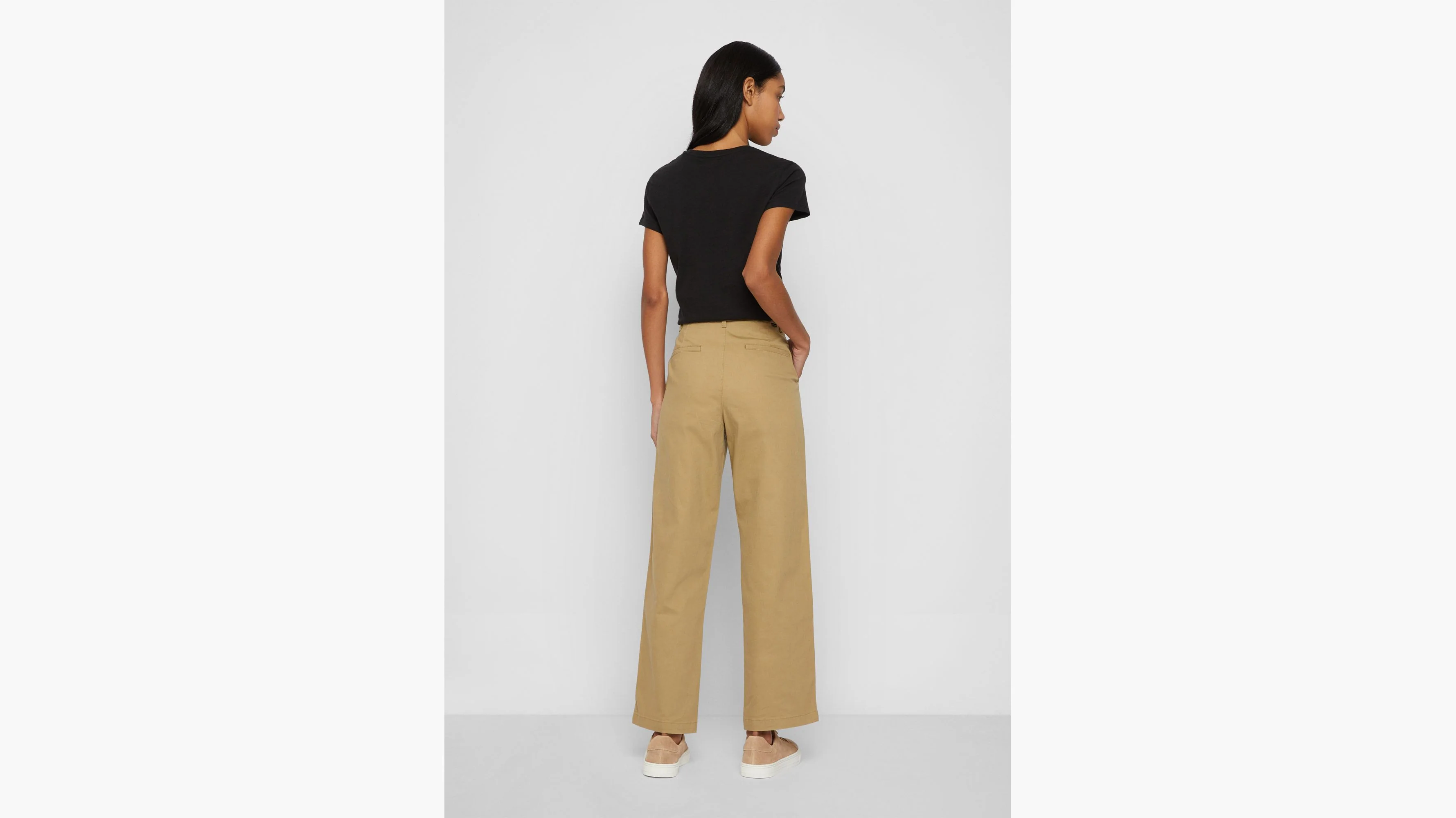 Women's High Waisted Straight Fit Original Khaki Pants - Image 3